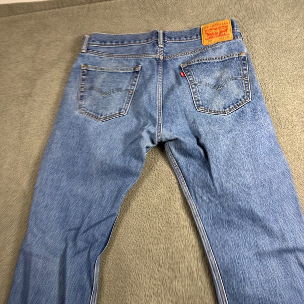 Levis 505 Regular Fit Straight Leg Jeans Mens W34 L29 Medium Wash Blue Denim